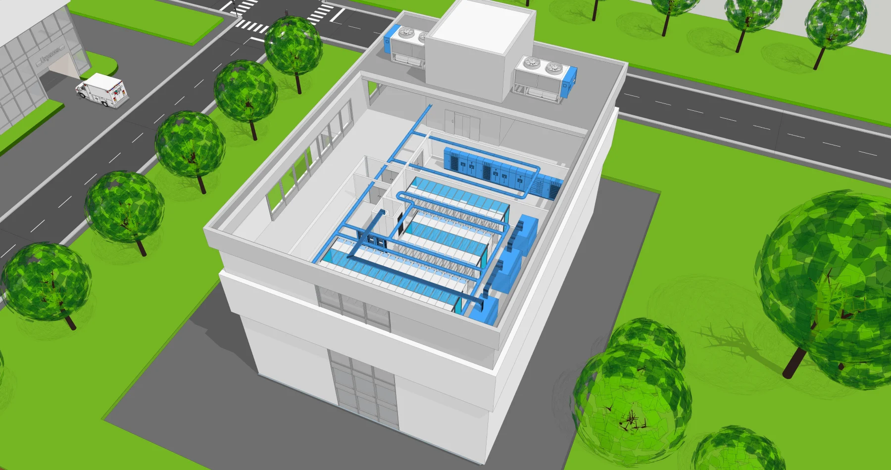 Sermes : illustration 3D d’origine, datacenter.
