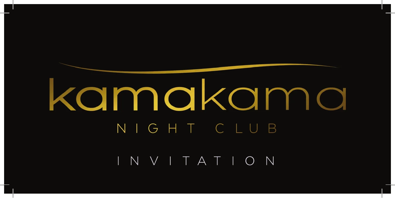 Invitation KamaKama noire et dorée.