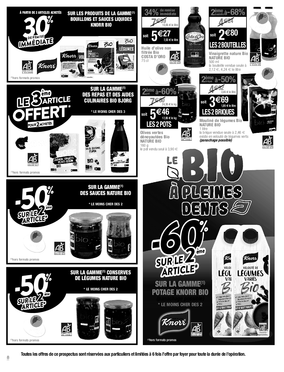 Séparation jaune extraite de la page 8 du catalogue Cora
